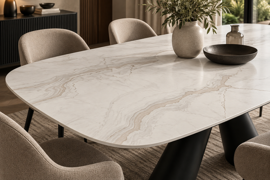 Marbrè Lucente Extendable Italian Ceramic Dining Table