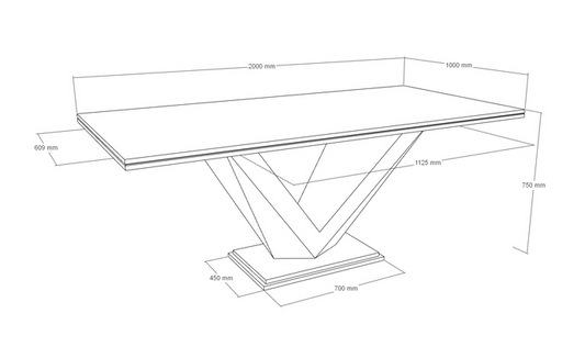 Valentina bespoke stone dining table dimensions