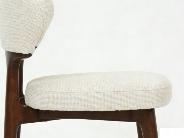Loren Dining Chair – Cream & Walnut