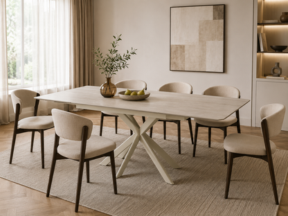 Marbrè Alba Extendable Ceramic Stone Dining Table