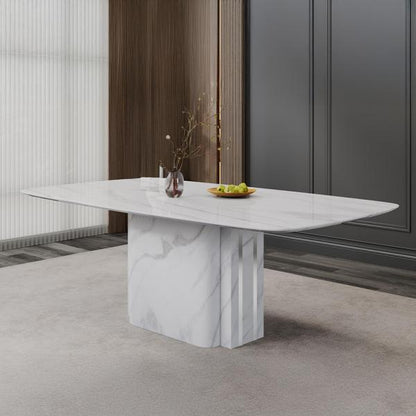 Marbrè Pietra White Marble Dining Table