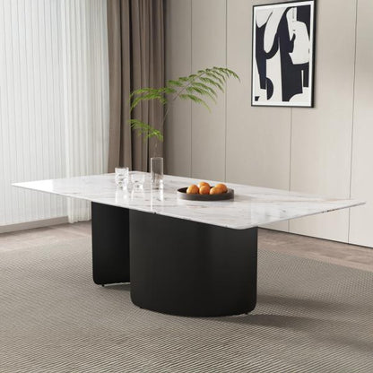 Marbrè Aria White Marble Dining Table