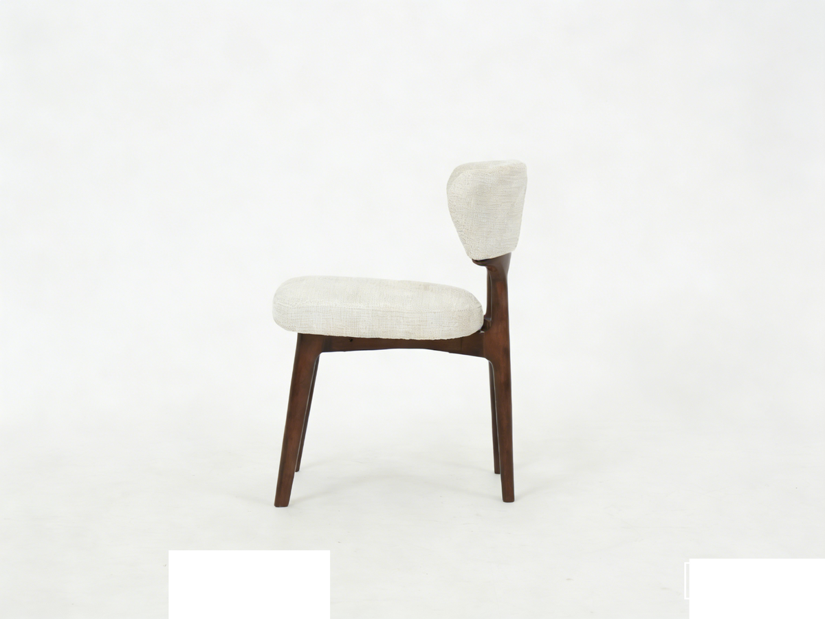 Loren Dining Chair – Cream & Walnut