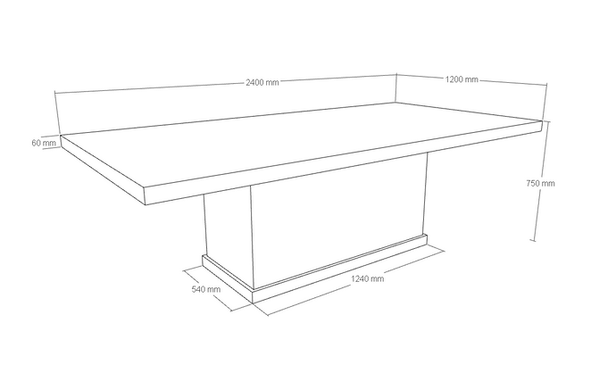Alessio bespoke stone dining table