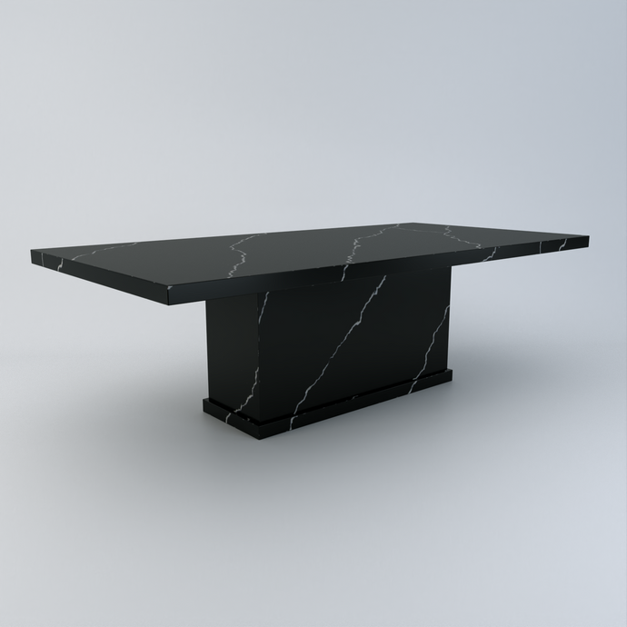 Alessio bespoke stone dining table in Nero Marquina quartz