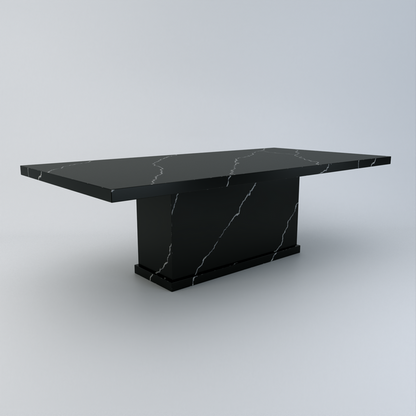 Alessio bespoke stone dining table in Nero Marquina quartz