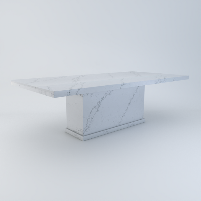 Alessio bespoke stone dining table in Valencia quartz