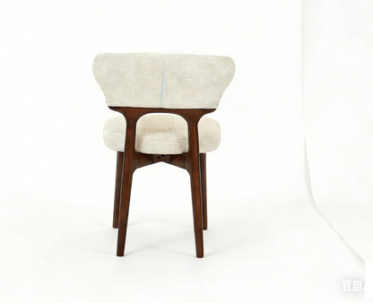 Loren Dining Chair – Cream & Walnut