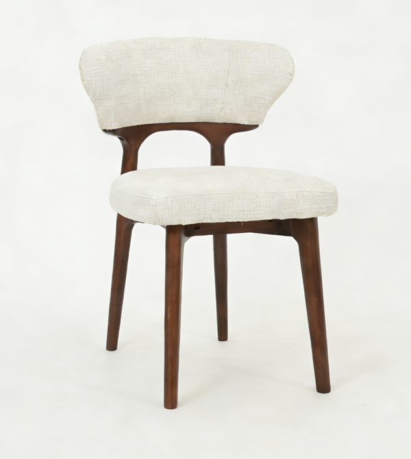 Loren Dining Chair – Cream & Walnut