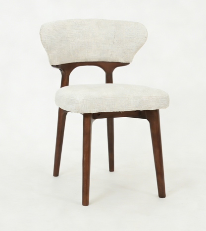 Loren Dining Chair – Cream & Walnut