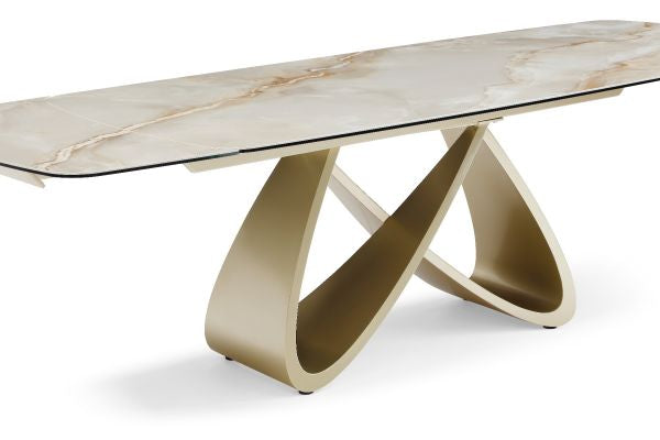 Marbrè Axis Extendable Sintered Stone Dining Table