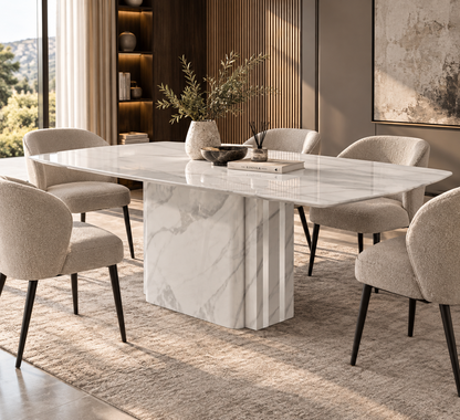 Marbrè Pietra White Marble Dining Table