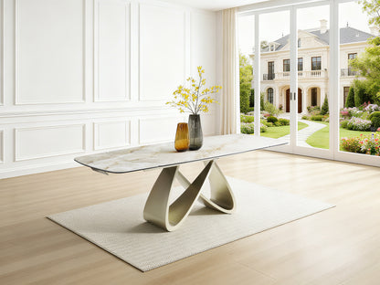 Marbrè Axis Extendable Sintered Stone Dining Table