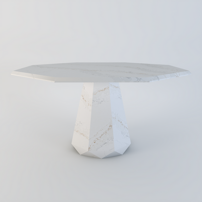 Palermo bespoke stone dining table in Calacatta Oro quartz