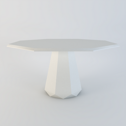 Palermo bespoke stone dining table in Ammonite Ice quartz