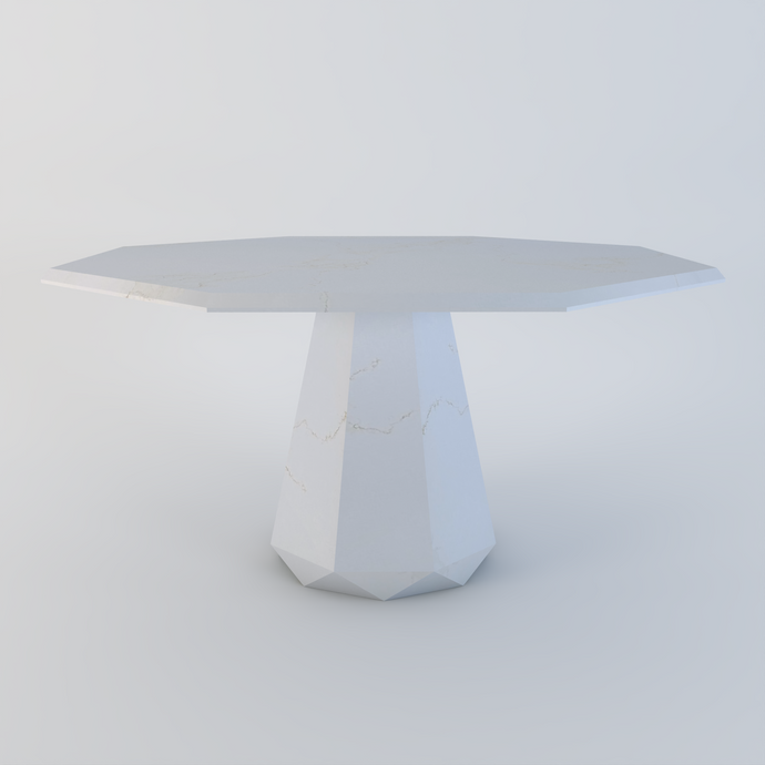 Palermo bespoke stone dining table in Imperial Gold quartz