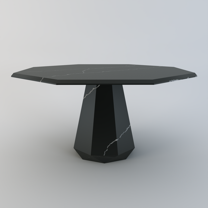 Palermo bespoke stone dining table in Nero Marquina quartz