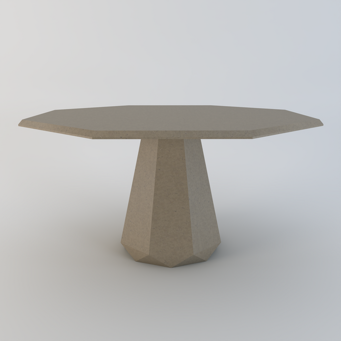 Palermo bespoke stone dining table in Ammonite Portobello quartz