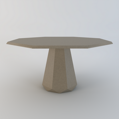 Palermo bespoke stone dining table in Ammonite Portobello quartz