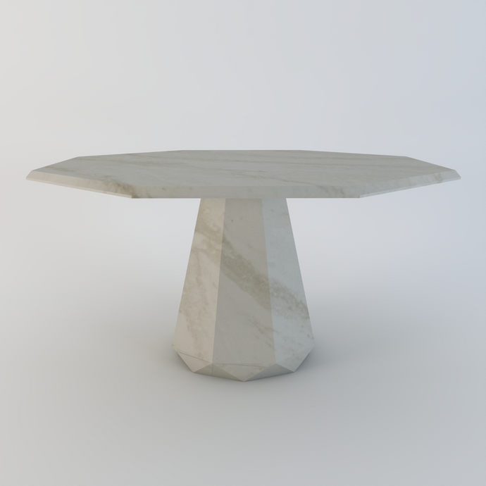 Palermo bespoke stone dining table in Taj Mahal quartz