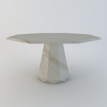 Palermo bespoke stone dining table in Taj Mahal quartz