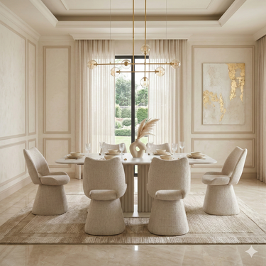 Marbrè Sorrento Cream Ceramic Dining Table