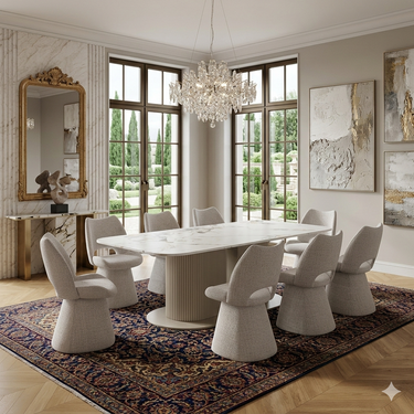 Marbrè Sorrento Cream Ceramic Dining Table