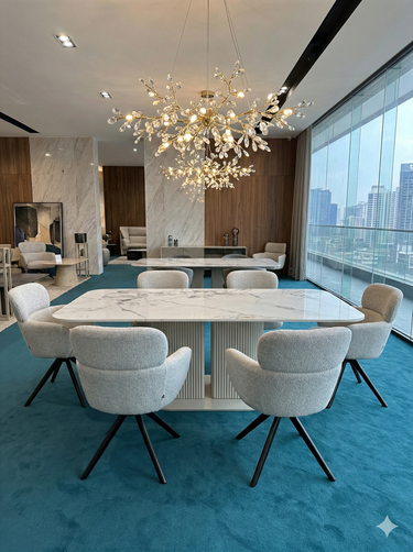 Marbrè Sorrento Cream Ceramic Dining Table