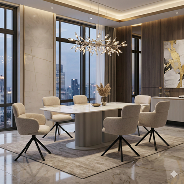 Marbrè Sorrento Cream Ceramic Dining Table