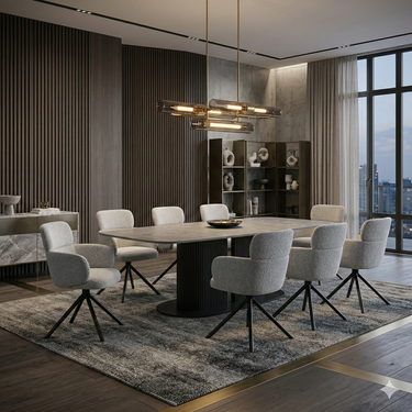 Marbrè Sorrento Grey Ceramic Dining Table