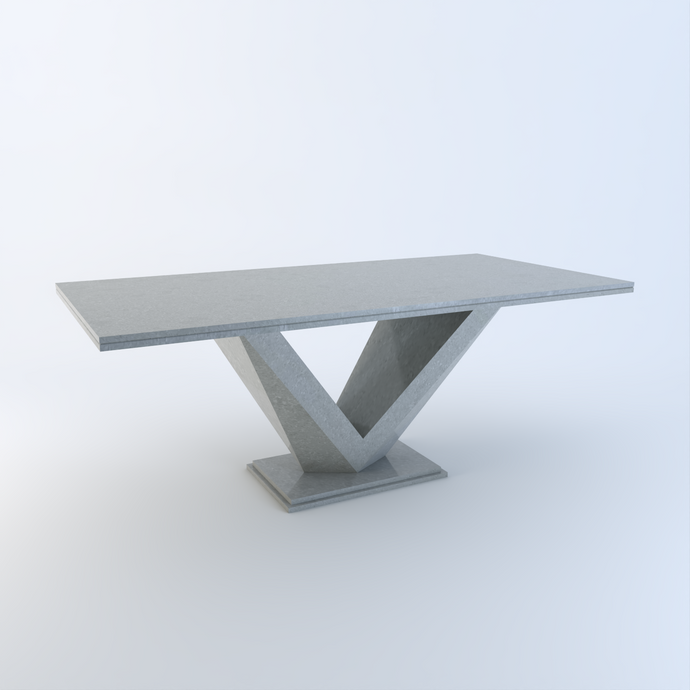Valentina bespoke stone dining table in Concrete quartz