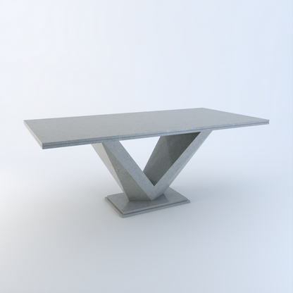 Valentina bespoke stone dining table in Concrete quartz