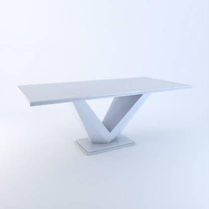 Valentina bespoke stone dining table in Imperial Gold quartz