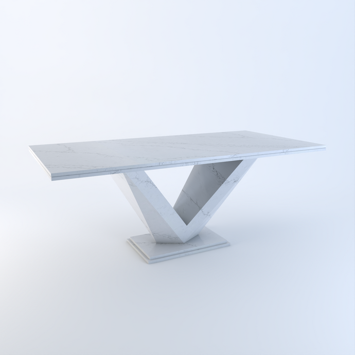 Valentina bespoke stone dining table in Valencia quartz
