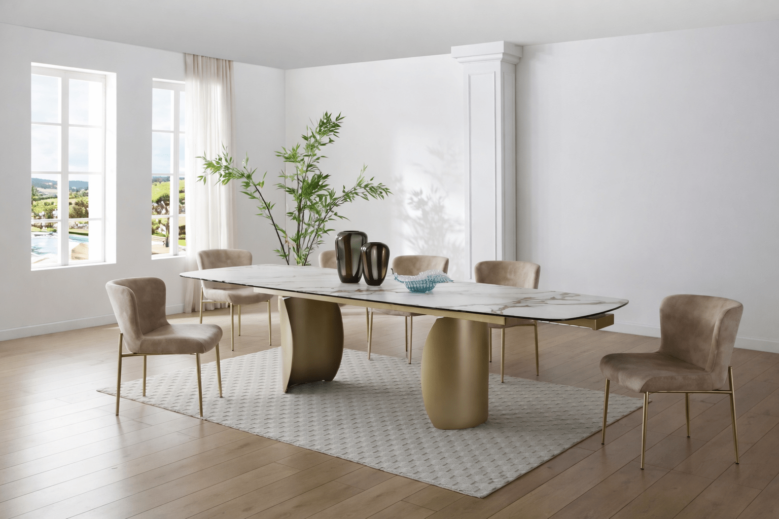 Marbré Arco Extendable Stone Dining Table - Marbre Dining CompanyDining Tables