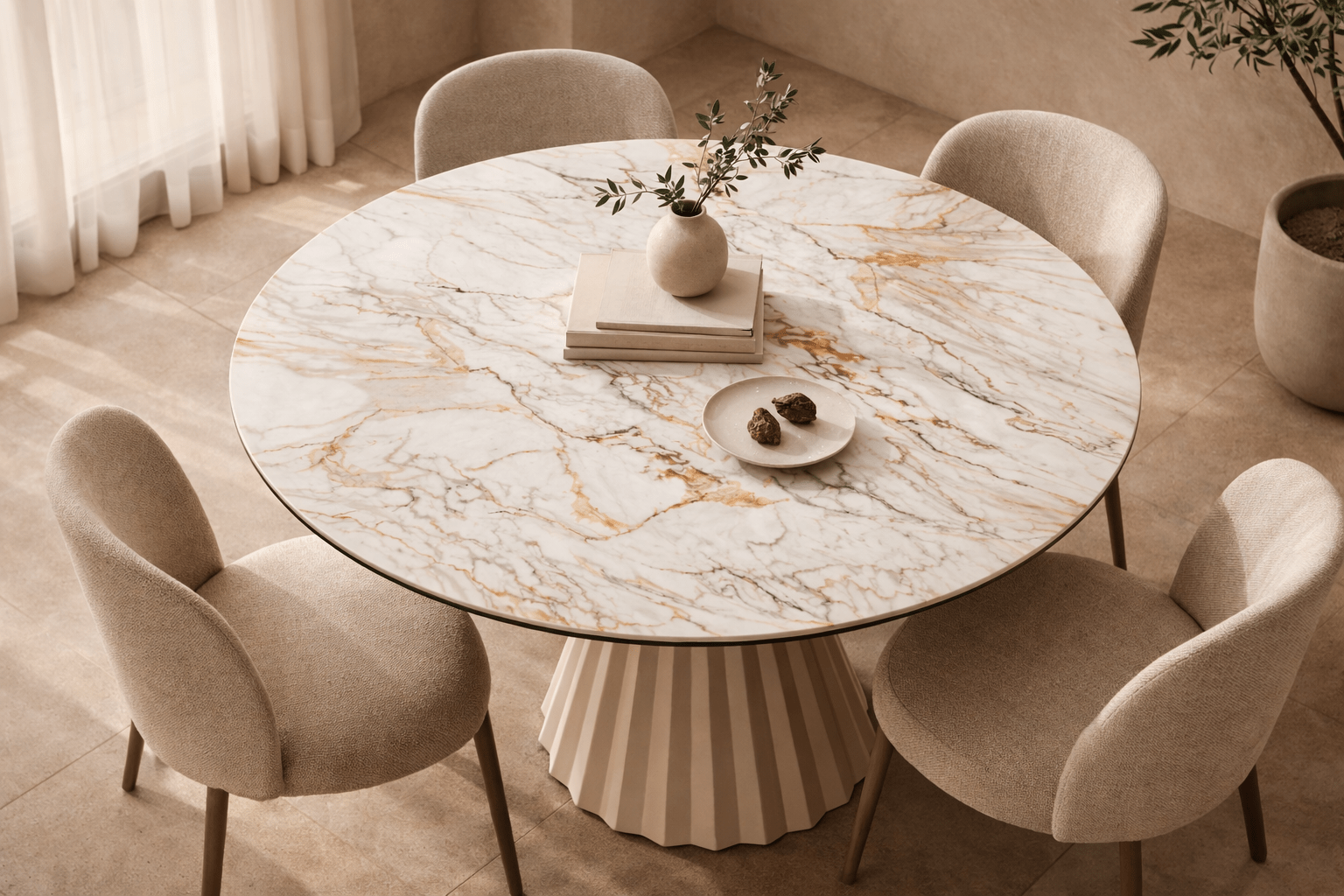 Marbrè Aureo Extendable Stone Dining Table - Marbre Dining CompanyDining Tables