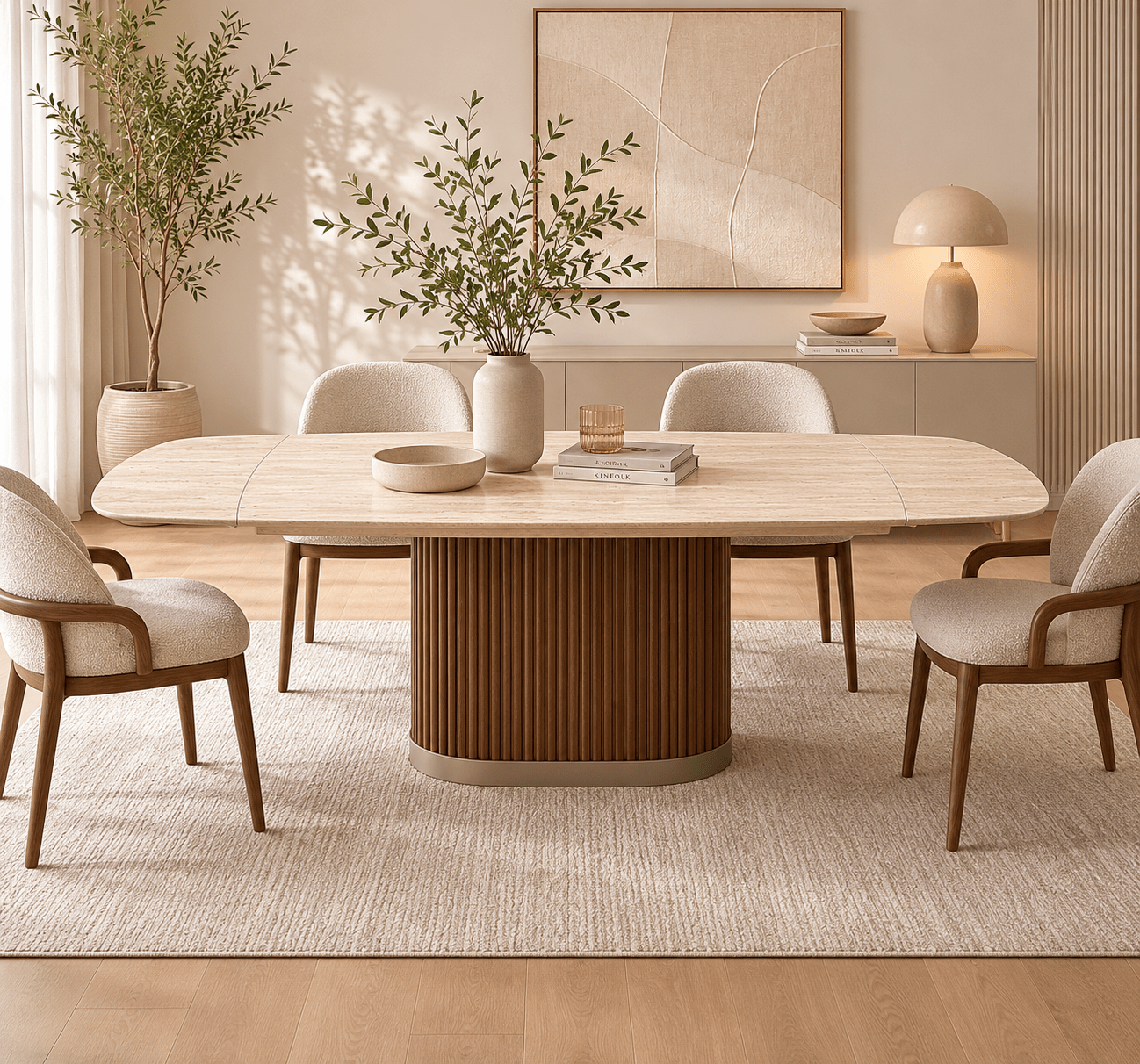 Marbrè Halo Extendable Sintered Stone Dining Table - Marbre Dining CompanyDining Tables
