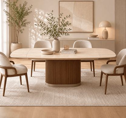 Marbrè Halo Extendable Sintered Stone Dining Table - Marbre Dining CompanyDining Tables