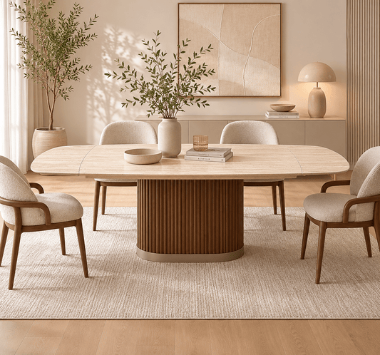 Marbrè Halo Extendable Sintered Stone Dining Table - Marbre Dining CompanyDining Tables