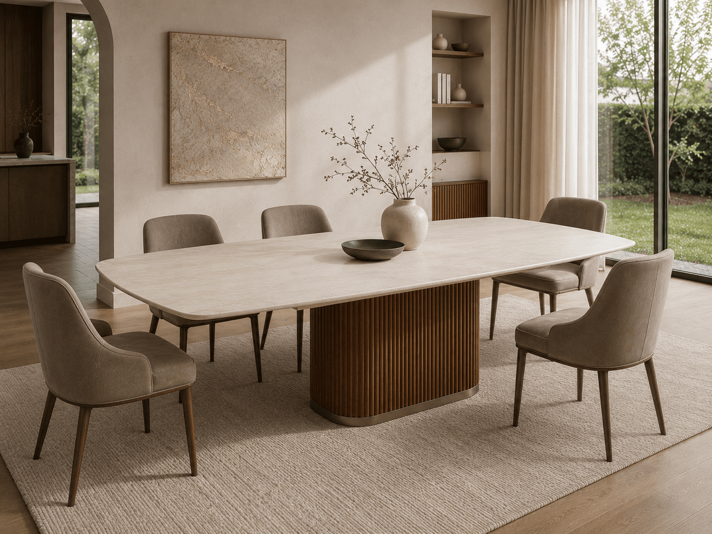 Marbrè Halo Extendable Sintered Stone Dining Table - Marbre Dining CompanyDining Tables