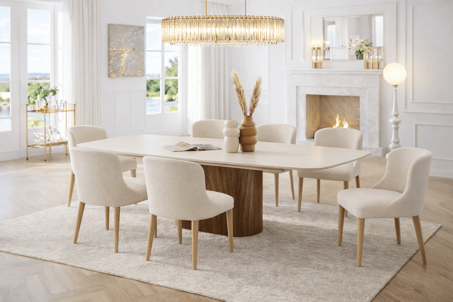 Marbré Halo Extendable Stone Dining Table - Marbre Dining CompanyDining Tables