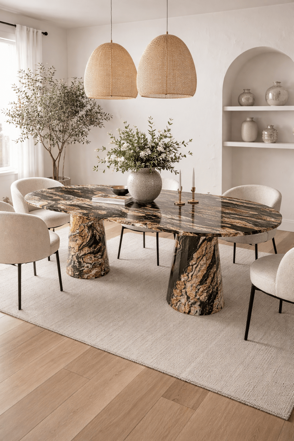 Marbrè Lusso Dining Table — Black Fusion - Marbre Dining CompanyDining Tables