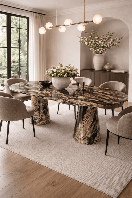 Marbrè Lusso Dining Table — Black Fusion - Marbre Dining CompanyDining Tables