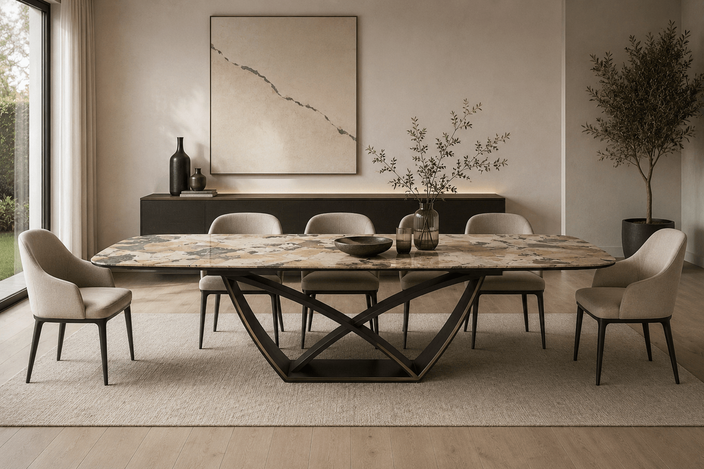 Marbrè Milano Extendable Italian Ceramic Dining Table - Marbre Dining CompanyDining Tables