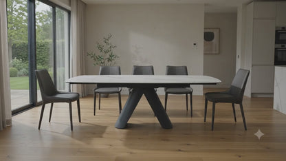 Marbrè Lucente Extendable Ceramic Stone Dining Table